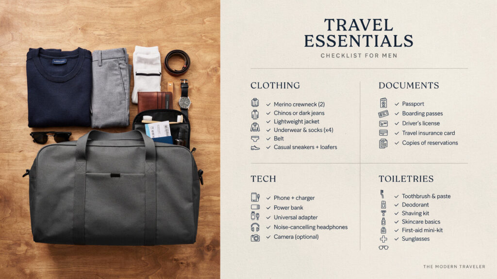 Travel Essentials Checklist for Men